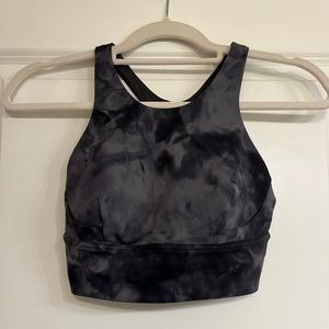 lululemon athletica Black Gray Tie-Dye Top